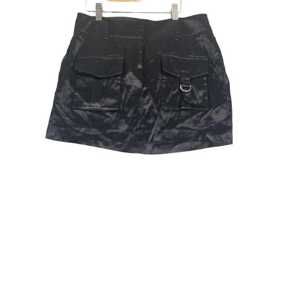 GUESS Collections Womens Black‎ Skirt Front Pockets Mini Size 6 - Picture 1 of 6